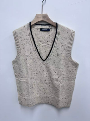 Speckled V Neck Knit Sweater Vest
