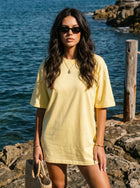 Oversized Eyelet Detail T-Shirt Dress