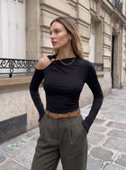 Cutout Ring Detail Long Sleeve Tee