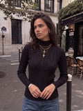 Textured Slim Fit Mock Neck Sweater