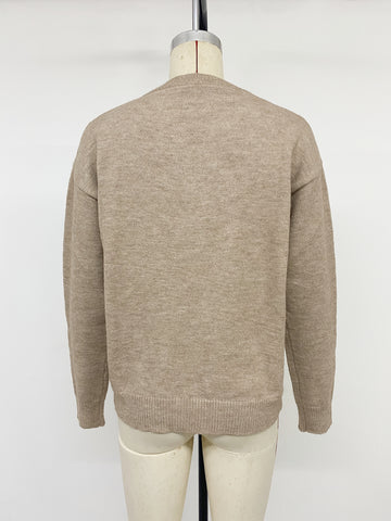 Cozy Button Placket Knit Sweater