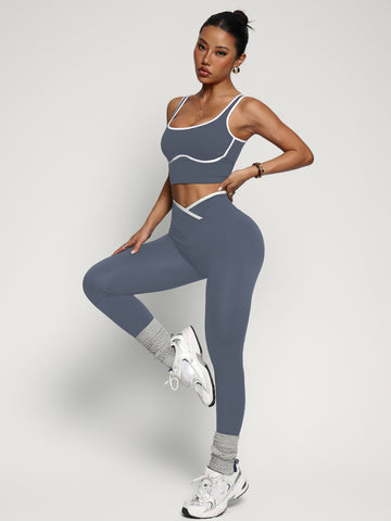 Seamless Cutout Crop Legging Set