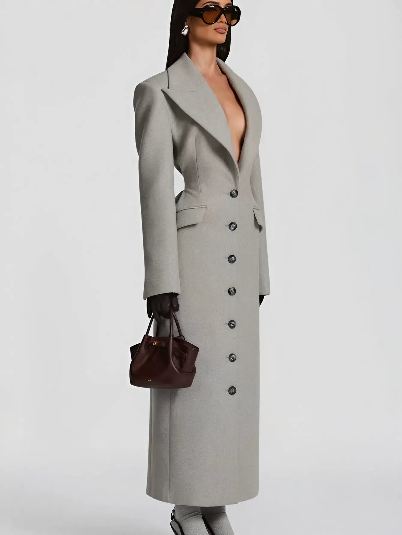 Tailored Slim Fit Long Wool Coat