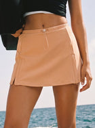 Drawstring High Waisted Athletic Skirt