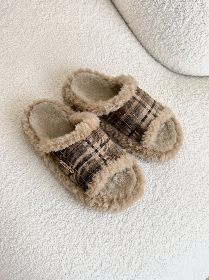 Ultra Plush Cozy Plaid Slippers