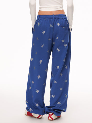 Sparkly Star Print Baggy Sweatpants