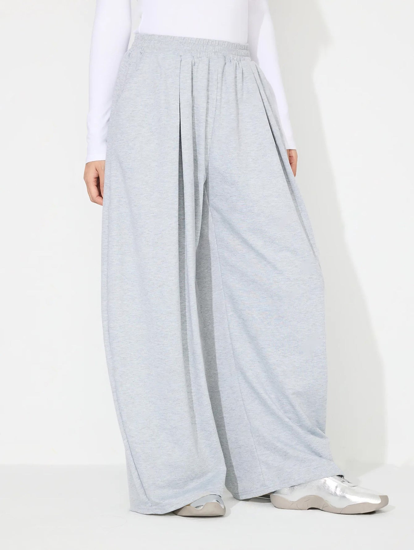 High Waisted Pleated Wide Leg Pants