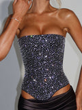 Glamorous Rhinestone Corset Maxi Skirt Set