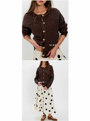 Textured Button Down Knit Cardigan