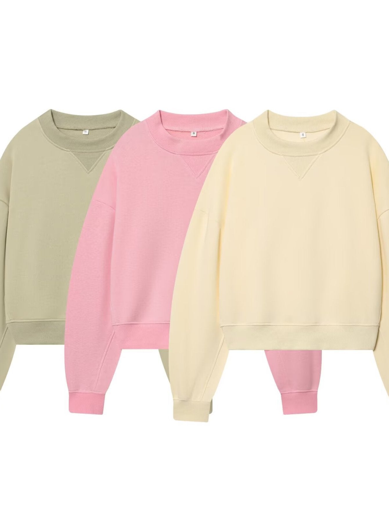 Oversized Pink Crewneck Pullover Sweatshirt