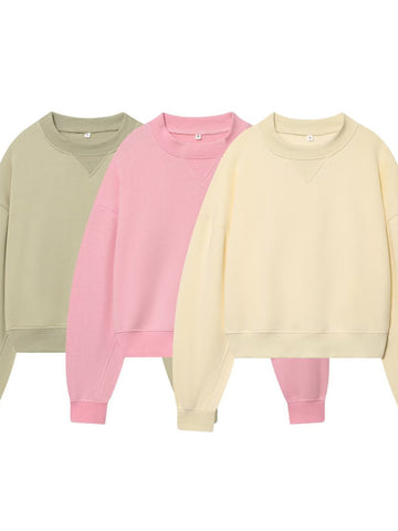 Oversized Pink Crewneck Pullover Sweatshirt