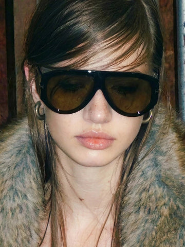 Handcrafted Luxury Oversized Black Sunglasses