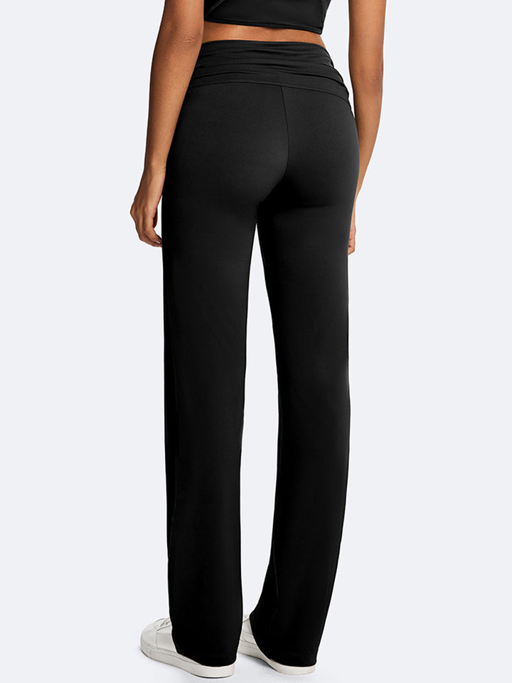 High Waisted Foldover Flare Yoga Pants