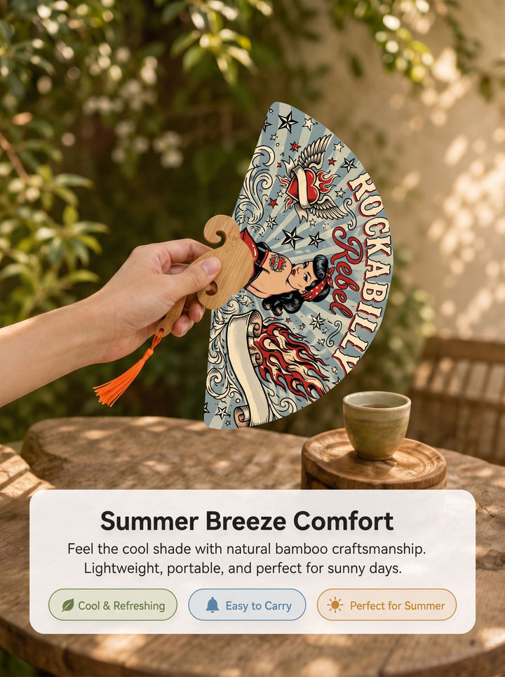 ROCK ABILLY Rebel Folding Fan