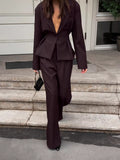 Tailored Peplum Blazer Wide Leg Pant Set