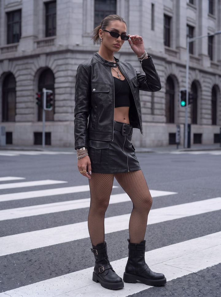 Minimalist Chic Faux Leather Jacket