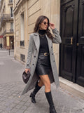 Elegant Double Breasted Long Coat