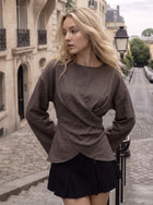 Elegant Draped Wrap Front Blouse