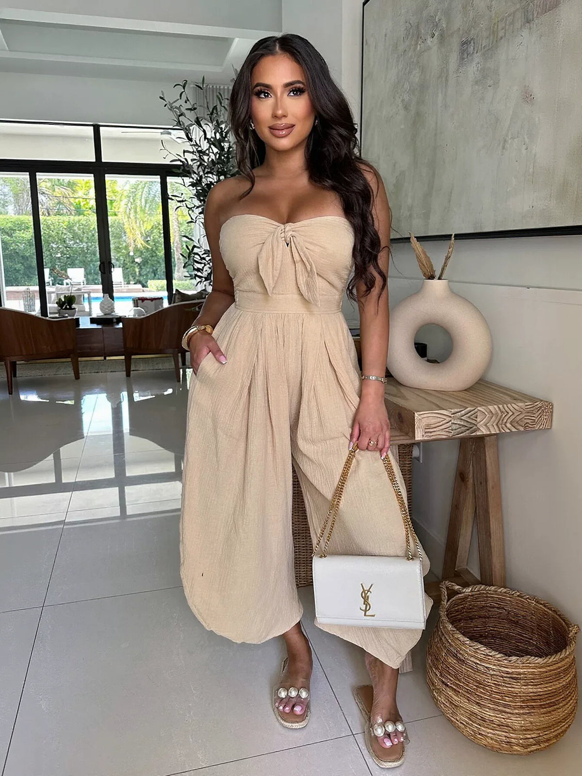 Strapless Balloon Pants Fashionable Jumpsuit