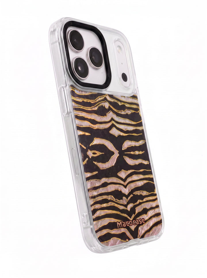 Gold Outline Zebra Stripe Pattern Phone Case