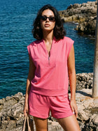 Cozy Zip Up Shorts Set