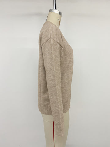 Cozy Button Placket Knit Sweater