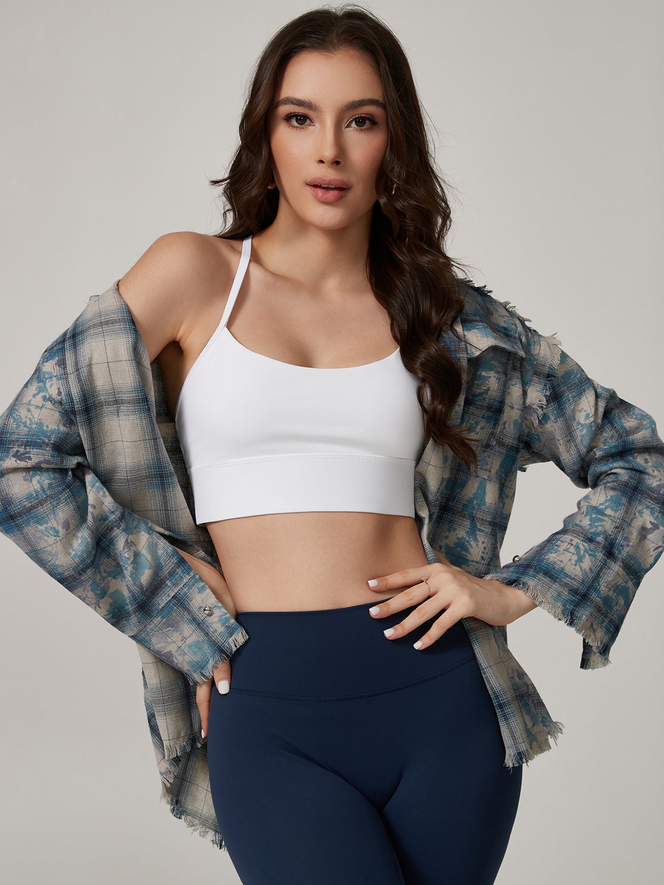 Thin-Strap Body-Fit Versatile Yoga Vest-White