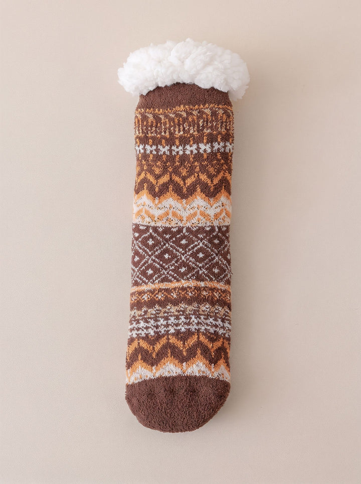 Cozy Plush Thermal Patterned Socks