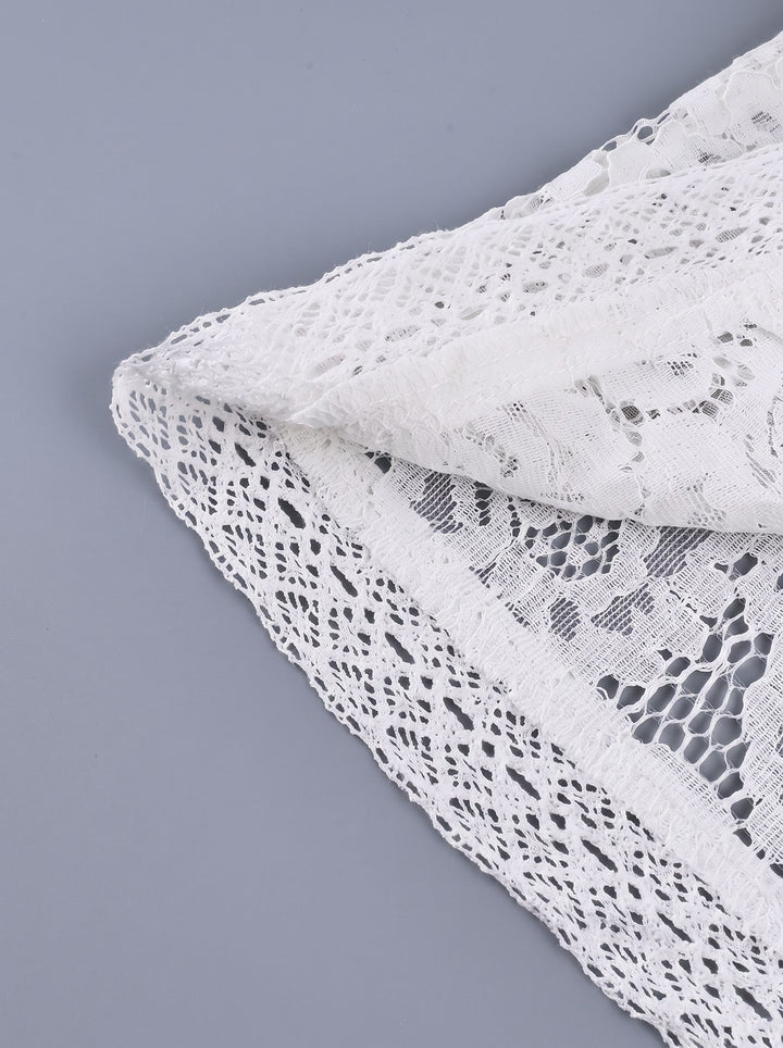 Elegant Floral Lace Button Down Shirt