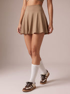 Sleeveless Polo Collar Top Tennis Skirt Retro Set-Multicolor