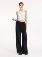Cozy Bow Detail Wide Leg Pants