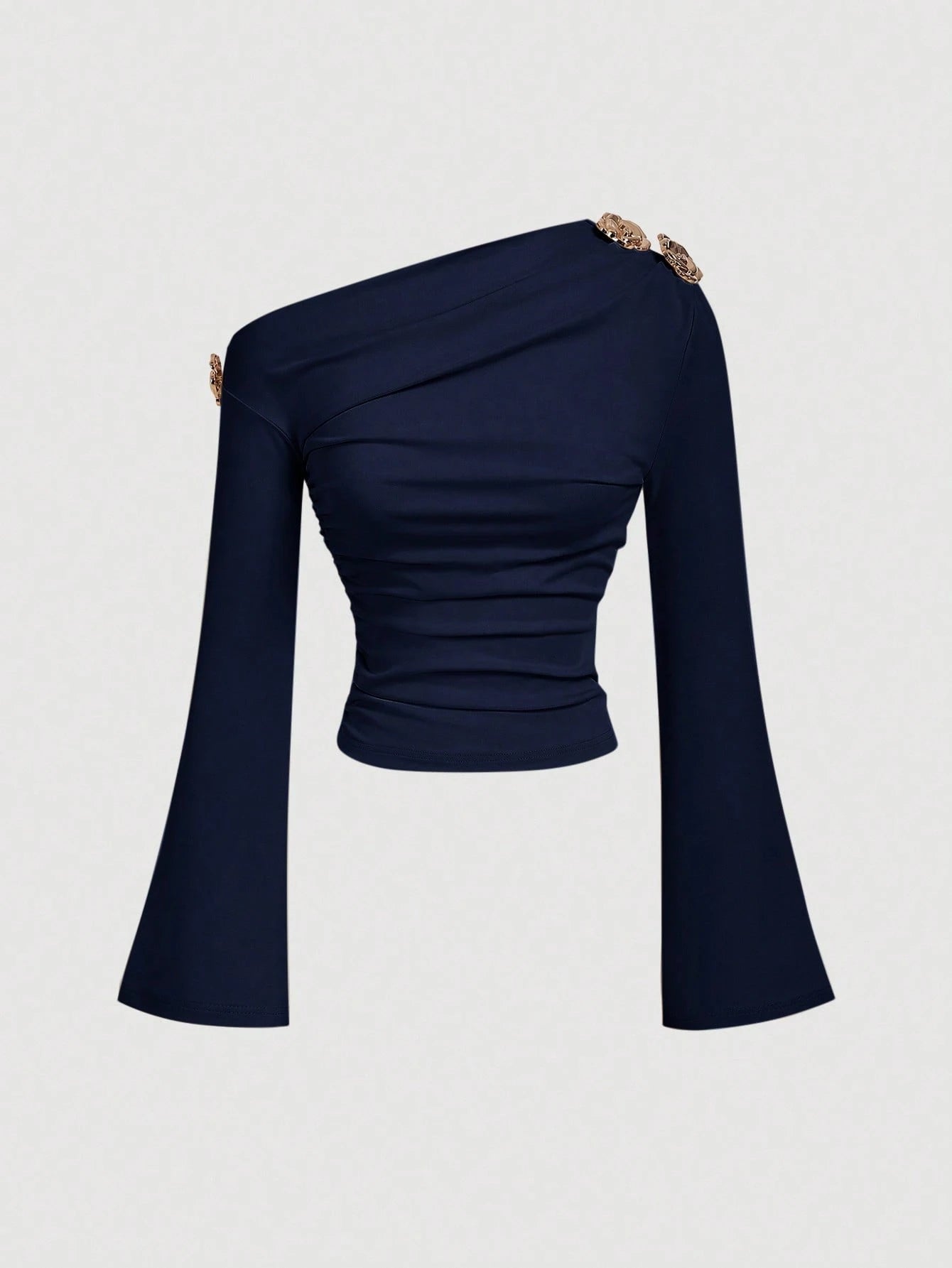 Elegant Ruched One Shoulder Top