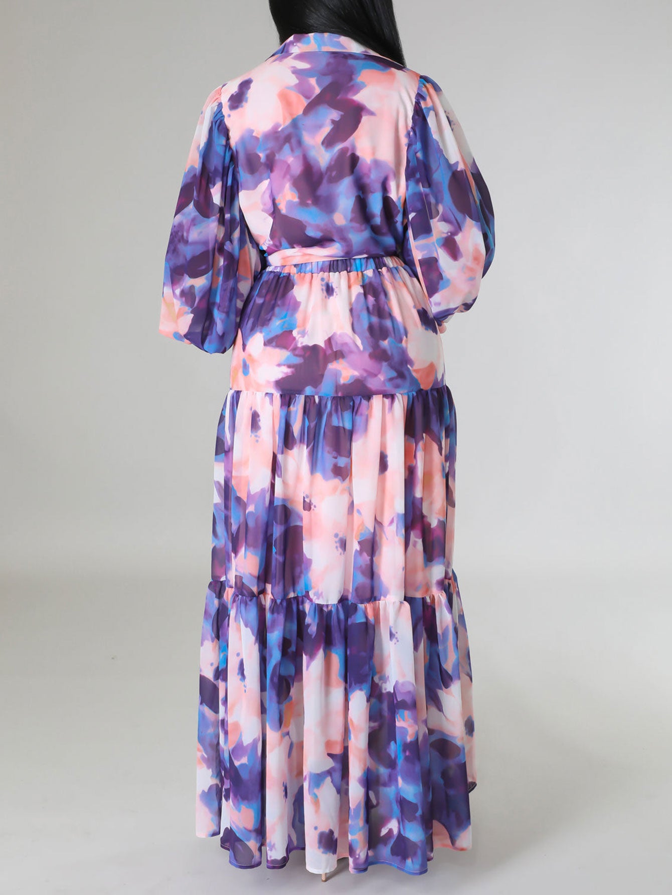 Tie Dye Tie Front Skirt Set