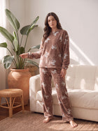 Cozy Plush Bow Print Pajama Set