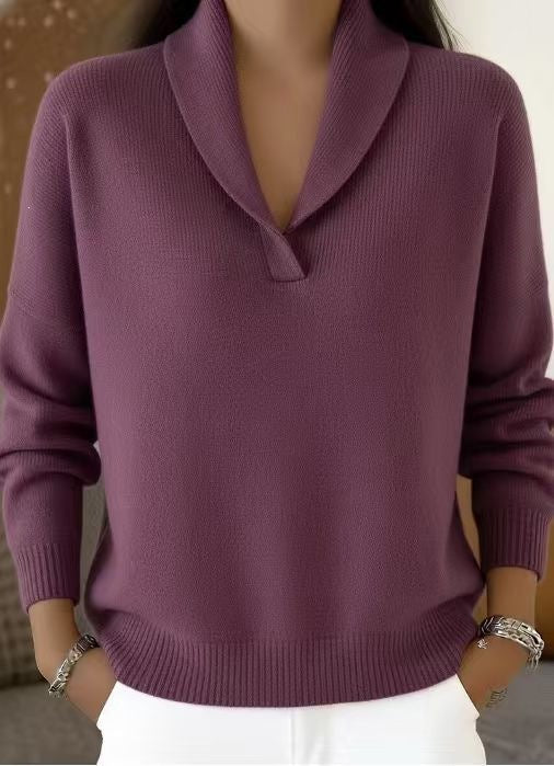 Cozy Shawl Collar Pullover Sweater
