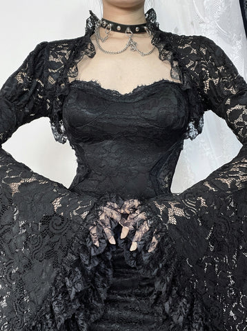 Gothic Lace Bell Sleeve Bolero Jacket