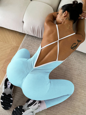 Seamless Sculpting Backless Workout Jumpsuit