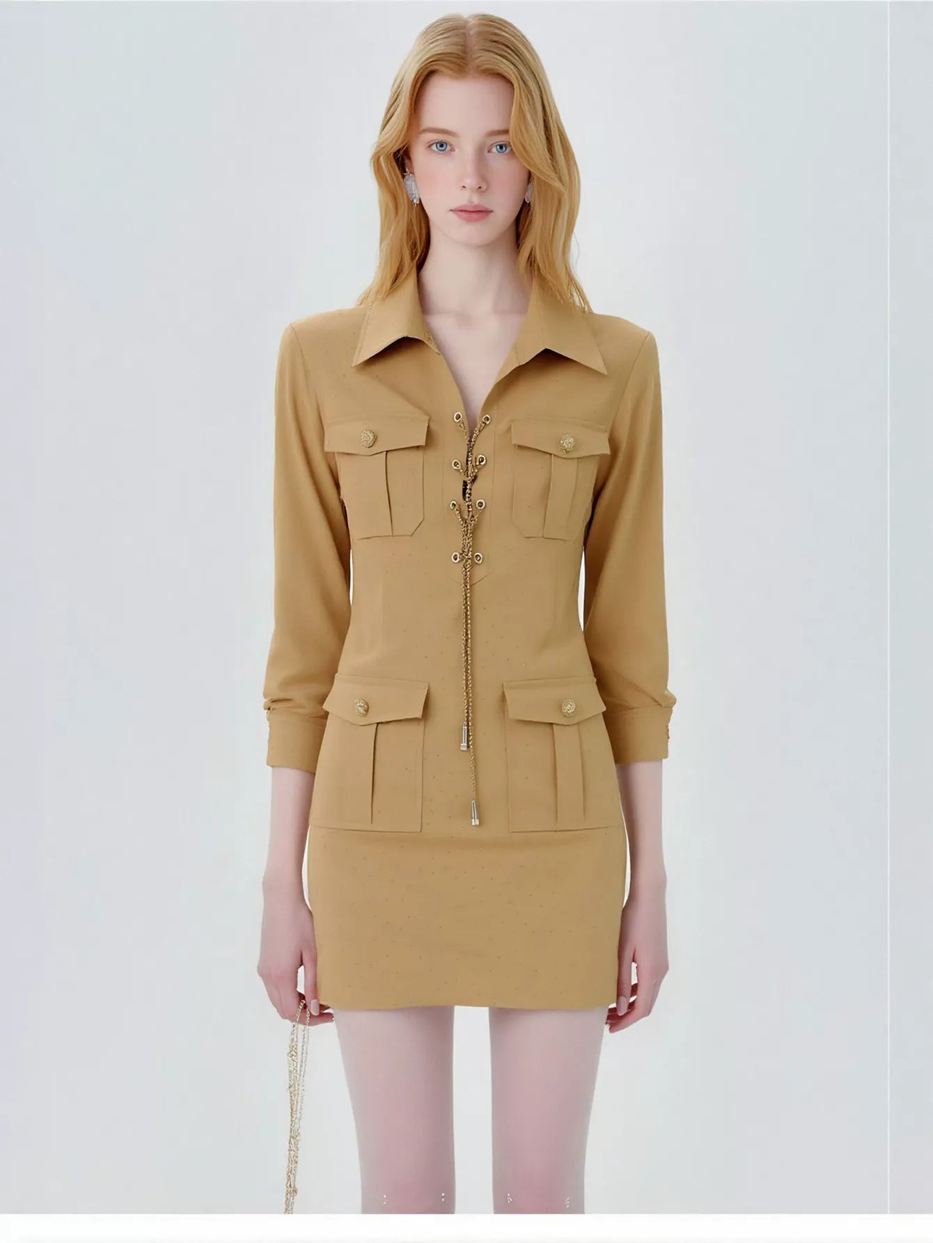 Utility Lace Up Mini Dress