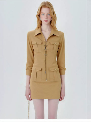 Utility Lace Up Mini Dress