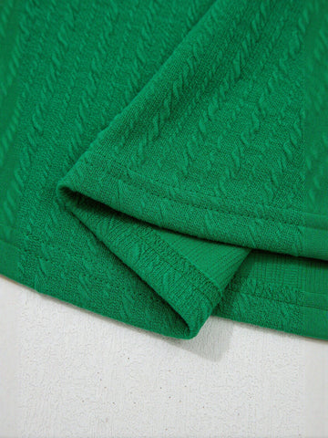 Textured V Neck Cap Sleeve T-Shirt
