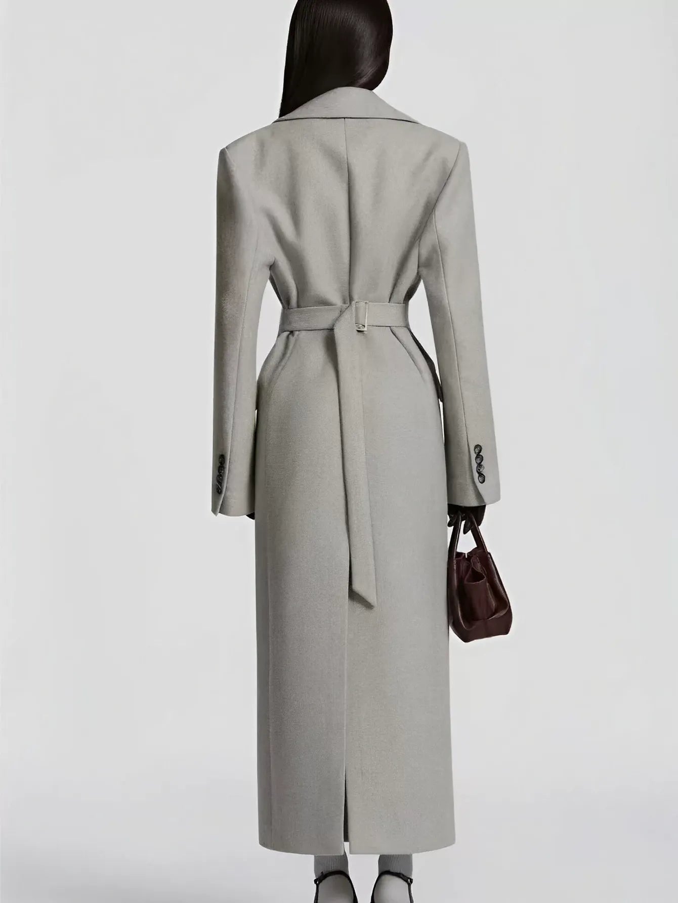 Tailored Slim Fit Long Wool Coat