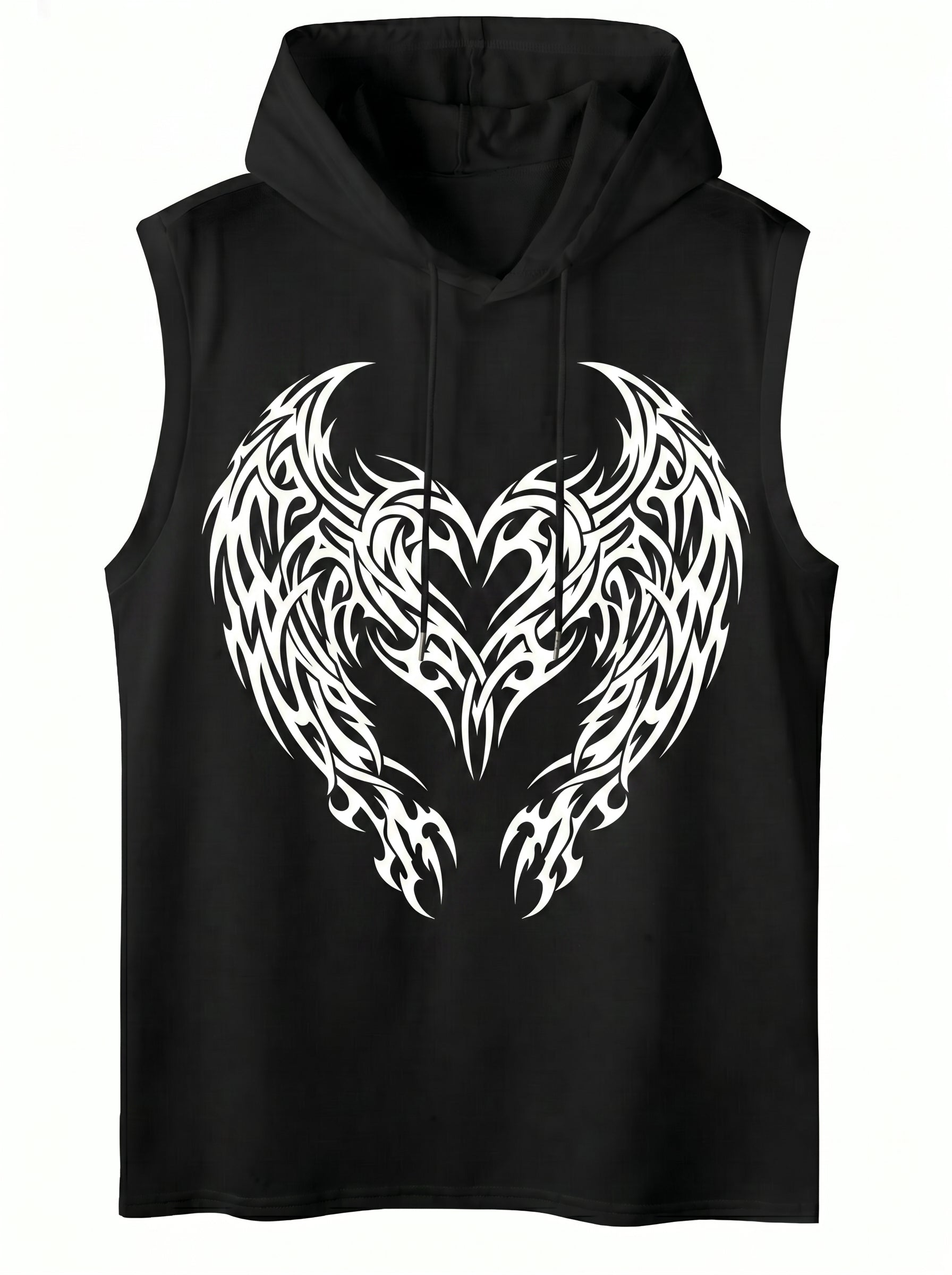 Graphic Tribal Print Hooded Tank Top
