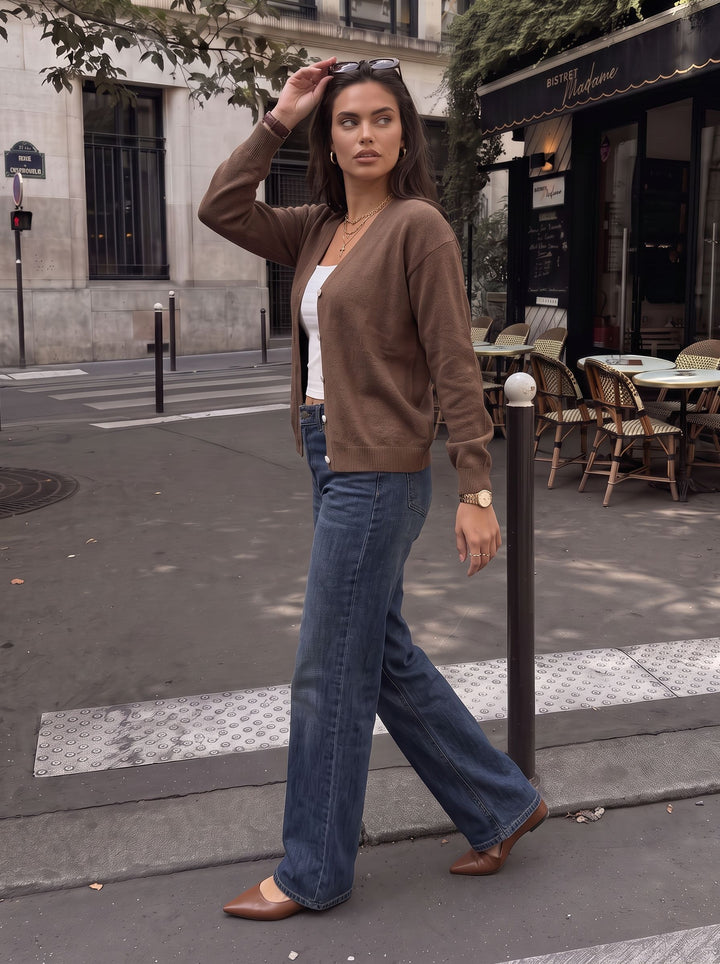 Soft V Neck Button Cardigan