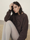 Ruffle Bow Graphic Fleece Sweatshirt