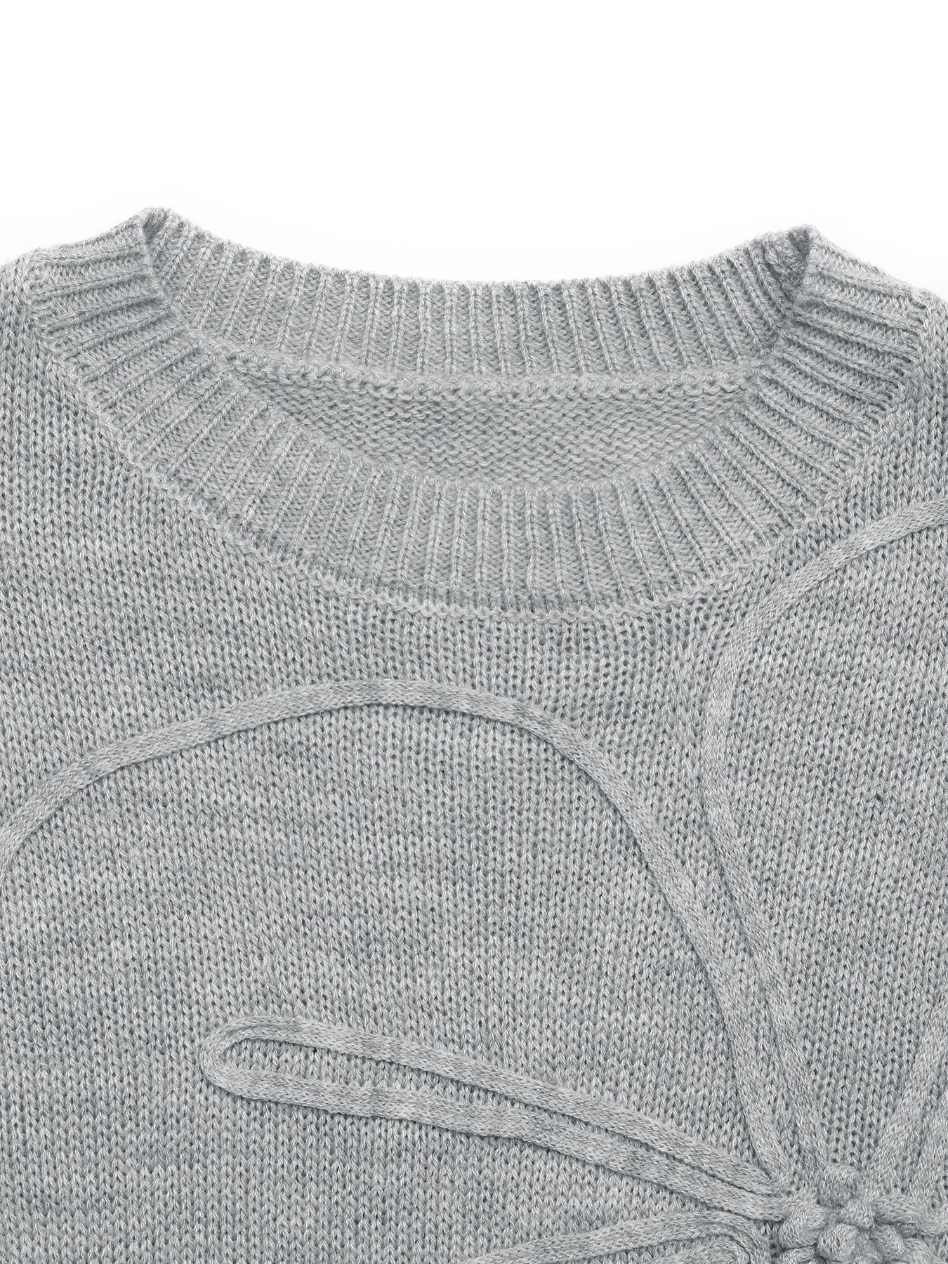 Embroidered Floral Crewneck Knit Sweater