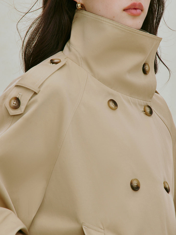 Double Breasted Stand Collar Cotton Jacket