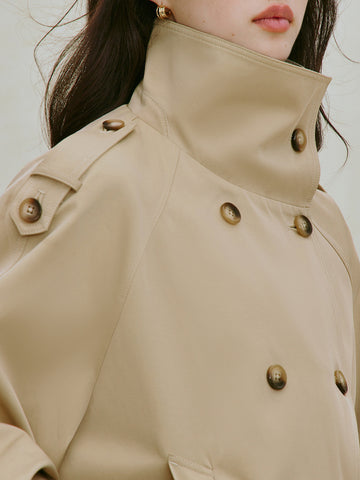 Double Breasted Stand Collar Cotton Jacket