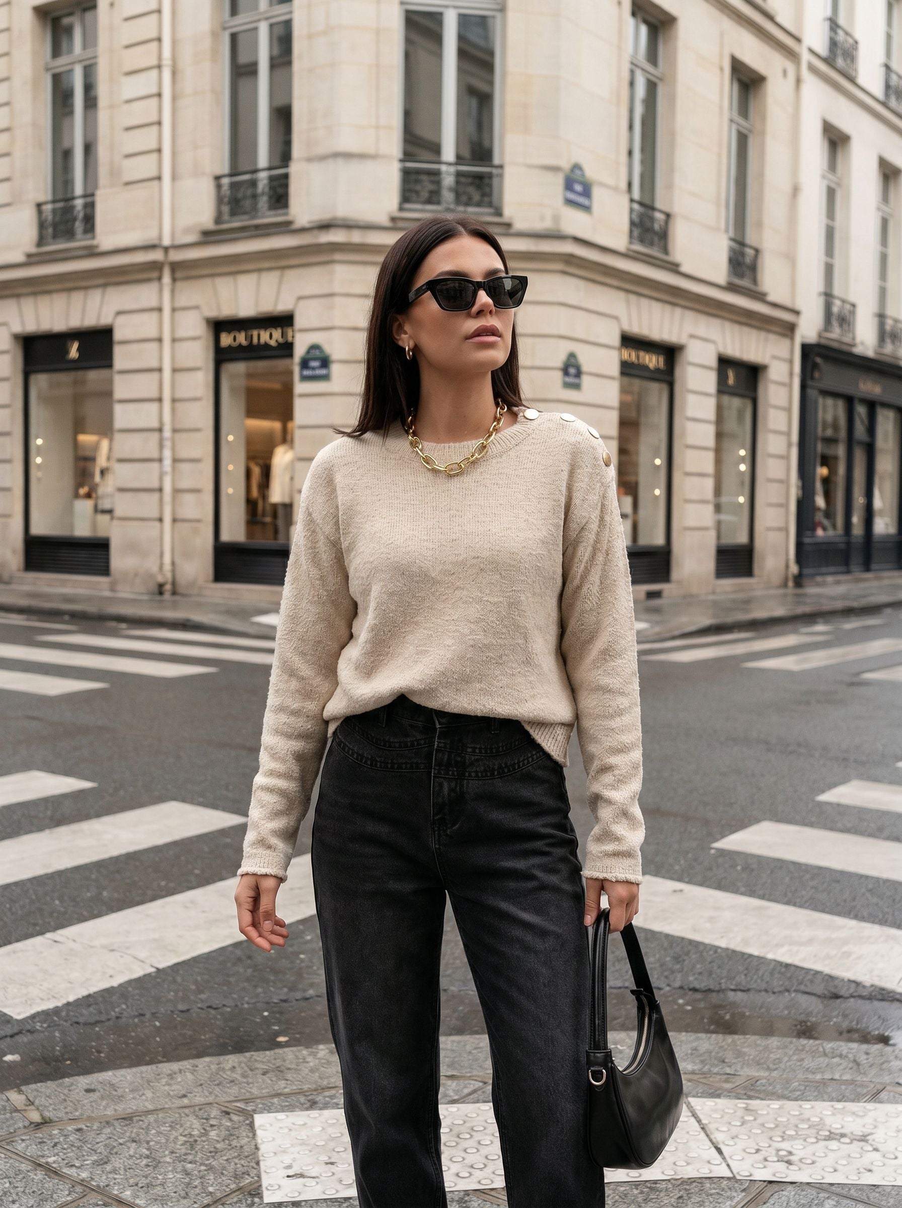 Cozy Oversized Crewneck Knit Sweater