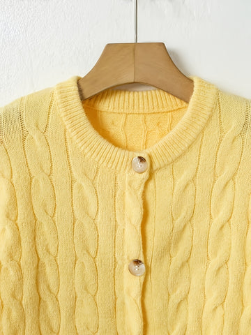 Cozy Cable Knit Button Cardigan