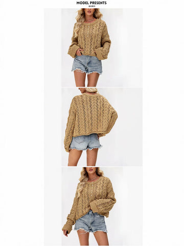 Cozy Button Cable Knit Sweater